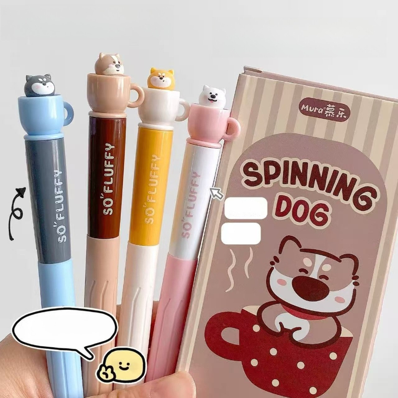 Gel Refill Pack - Kawaii Schreibwaren Rotierender Teetassen-Welpen Kreativer Schüler-Gelstift