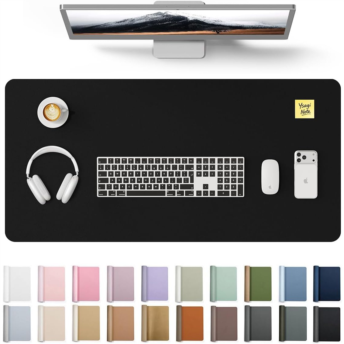 Leather Desk Pad - Große PU-Leder Schreibtischunterlage für Büro und
