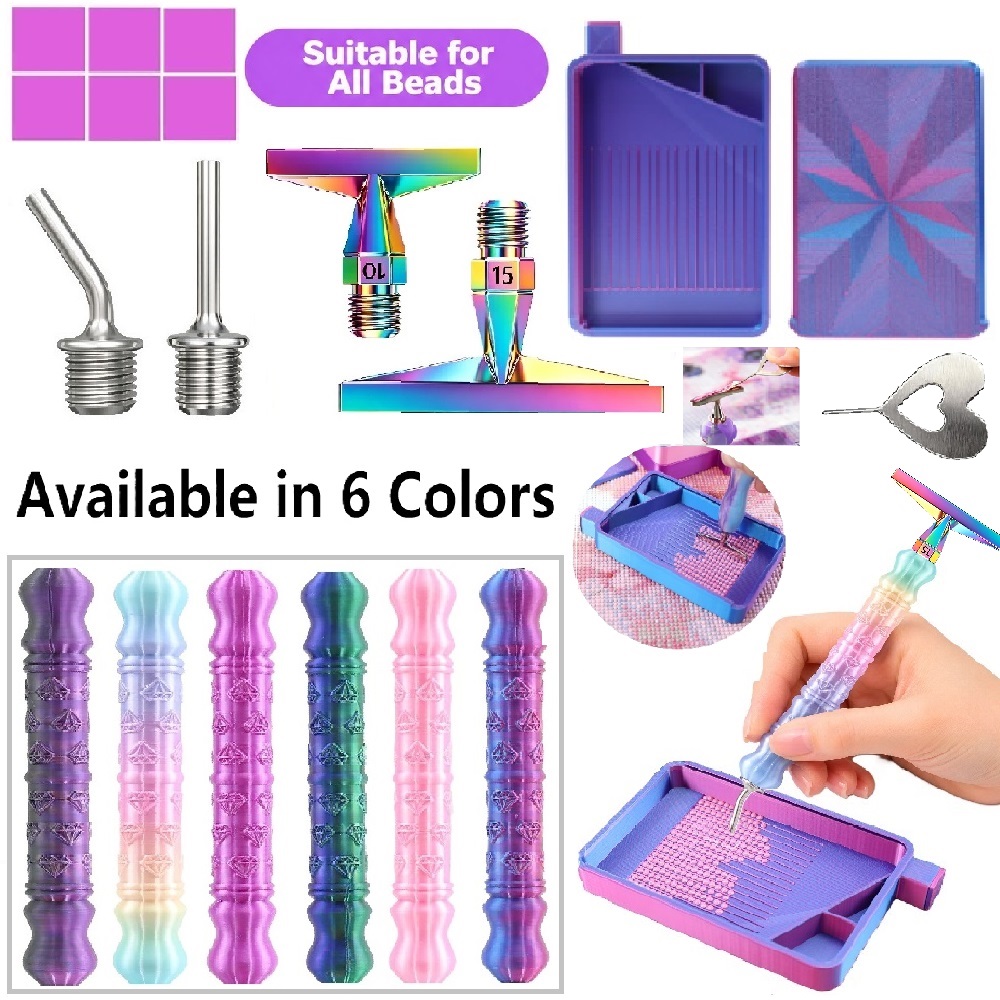 Correction Pen Fine - 3D-Diamantmuster-Punktierstift-Zubehörset, enthält 1 Edelstahl-Feinstift mit gebogener