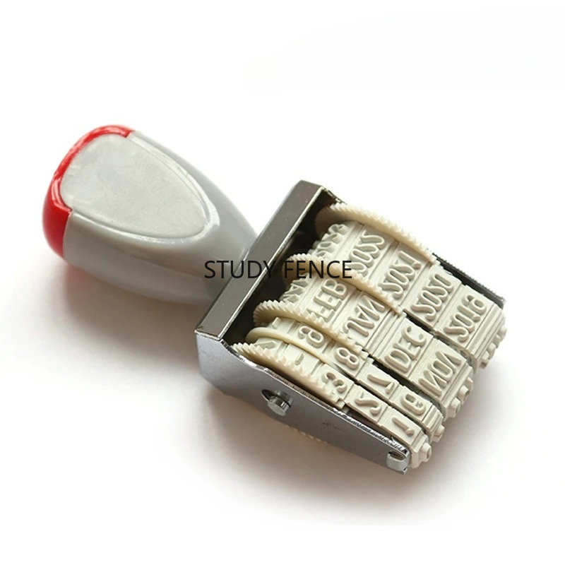 Rubber Date Stamp - Tragbarer englischer Datumsstempel für Büro, Schule,
