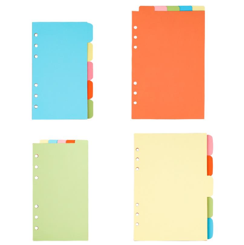 Tab Divider A4 - A5/A6/A7/B5/A4 Papierteiler, Indexseite, Registerkarten für 6-Loch-Ringordner,