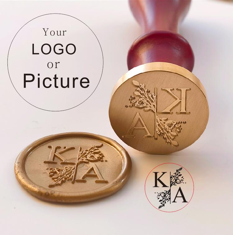 Rubber Date Stamp - Benutzerdefinierter Siegelwachssiegelstempel, personalisierbar mit eigenem Logo,