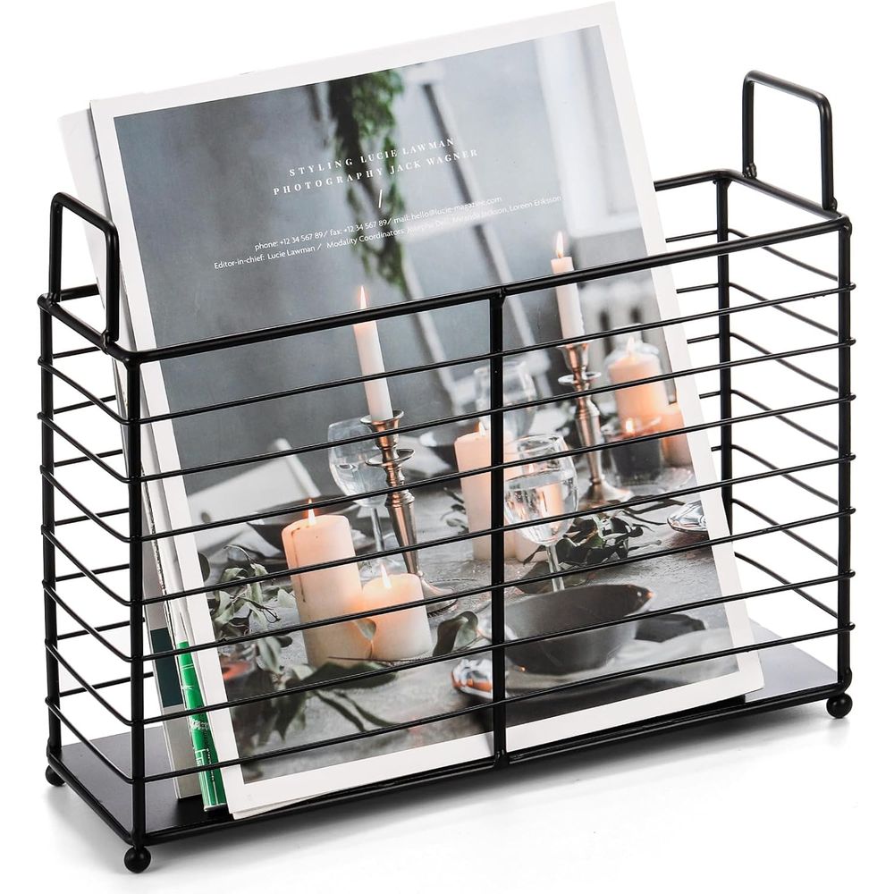 Magazine Holder Rack - Zeitschriftenständer aus Metall, Aufbewahrungskorb für Zeitungen,