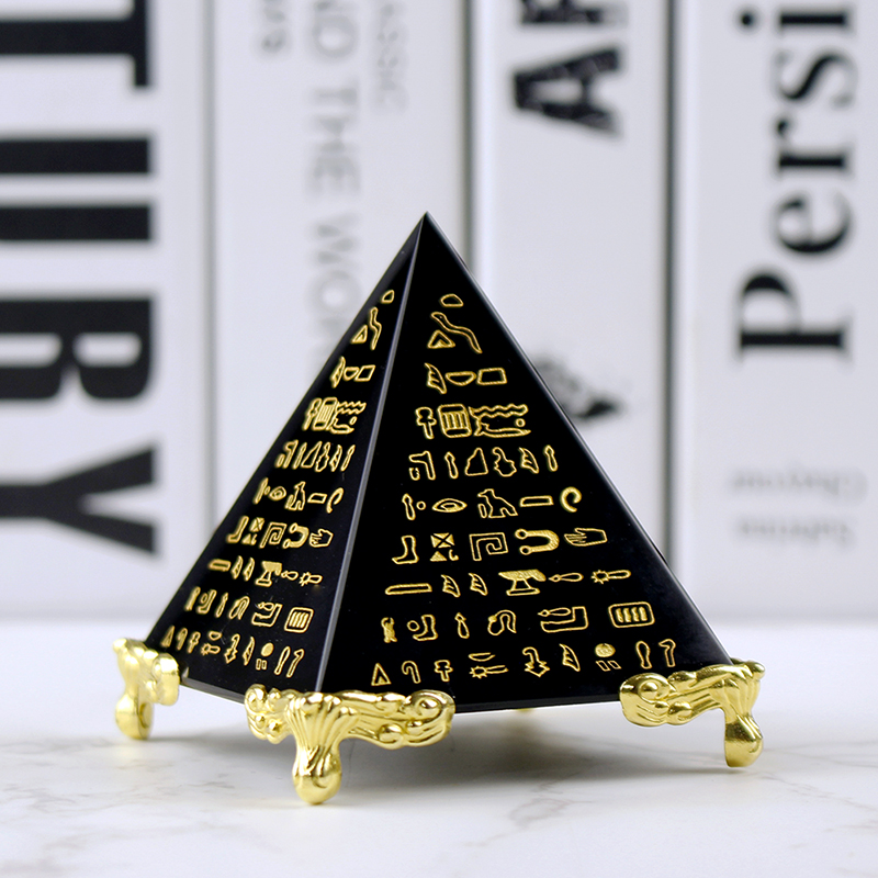 Paper Weight Crystal - Ägypten Kristall Obsidian Pyramide Modell Natürliche