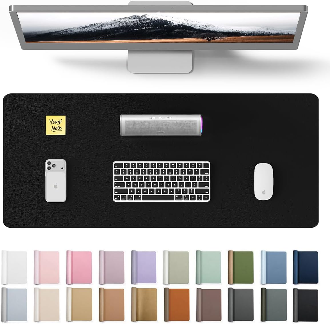 Leather Desk Pad - Große Schreibtischunterlage aus Leder, 23,6x13,8 Zoll,