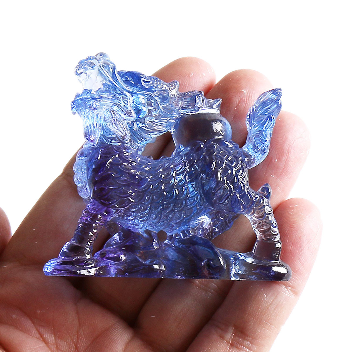 Paper Weight Crystal - Chinesische Liuli-Kristall Feng Shui Chi Lin