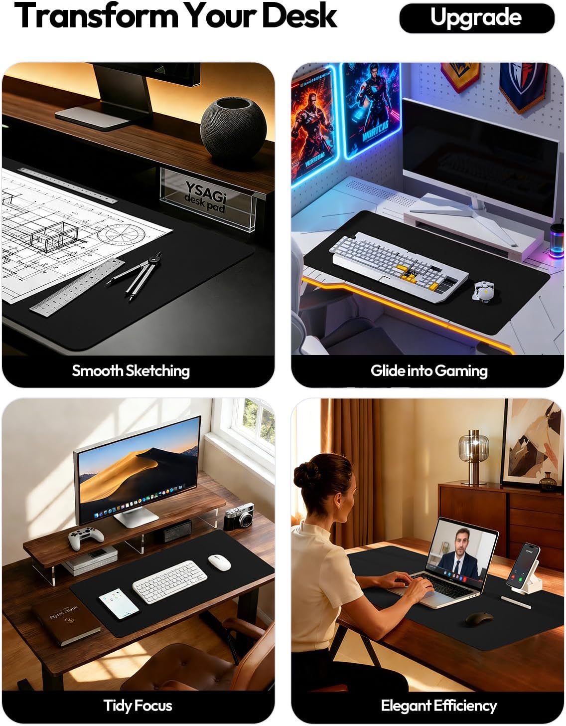 Große PU-Leder Schreibtischunt – Leather Desk Pad Bewertung und Preis