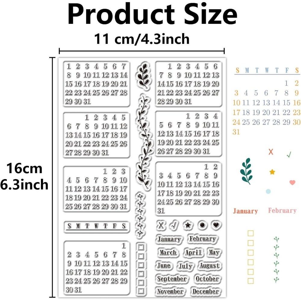 Kalender, transparente Stempel – Rubber Date Stamp Bewertung und Preis