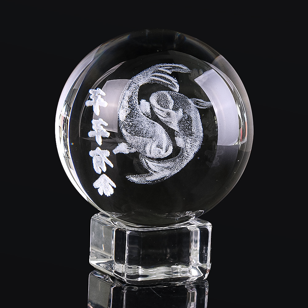 50mm 3d gravierte Kristall kug – Paper Weight Crystal Bewertung und Preis